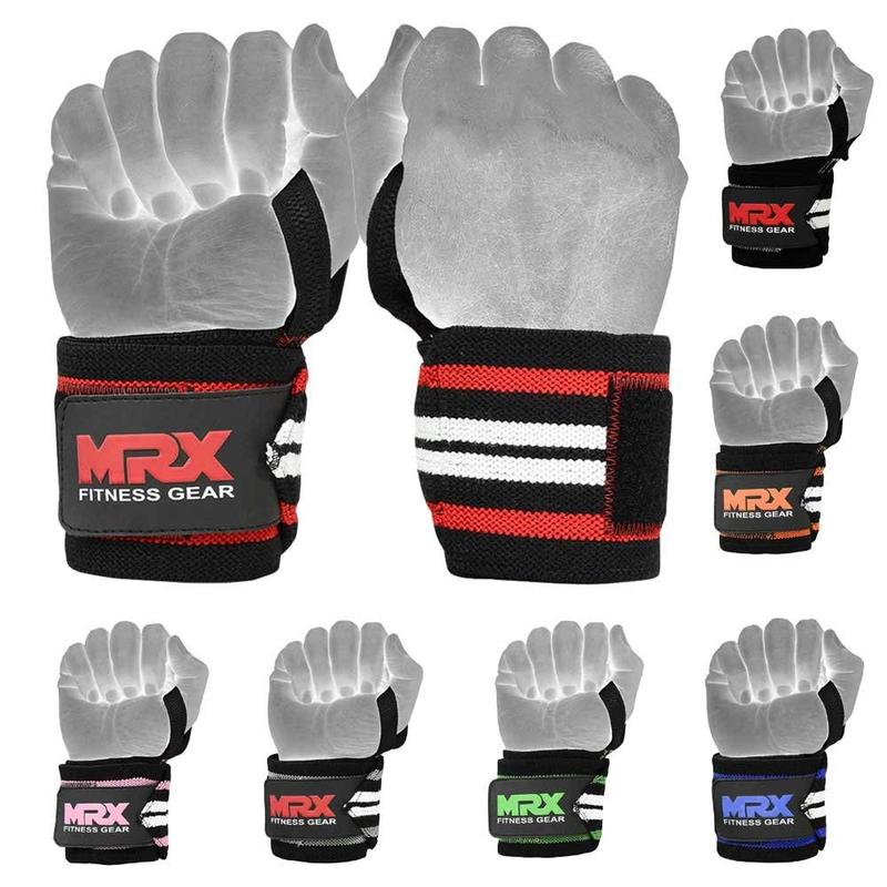 MRX Power Weightlifting Wrist Wraps for Men and Women - Premium Quality Bodybuilding Gym Workout Straps with Thumb Loops