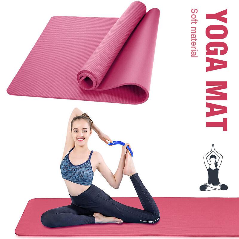 Thick Gym Exercise Mat Yoga Mat Pilates Workout Pad Non Slip Home Class Fitness