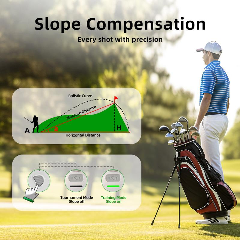 Range Finder for Golf with Slope Switch and Magnet, 1000 Yds Golf Rangefinder Featured in Pin Lock Vibration and Slope Compensation, Mini Size Laser Range Finder