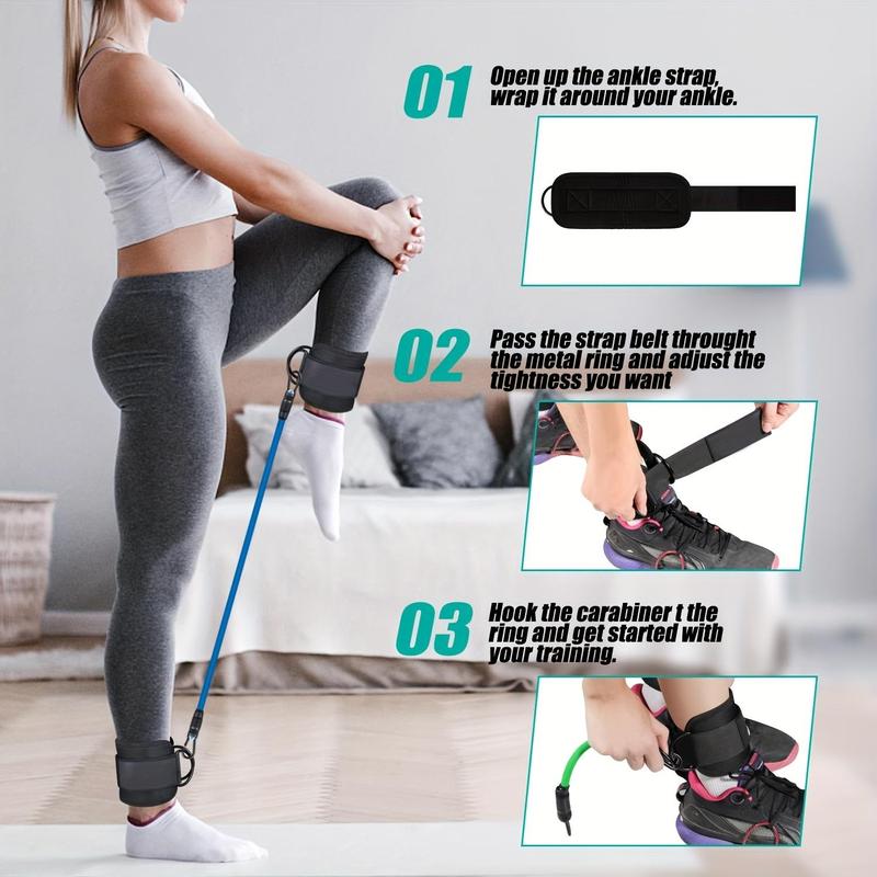 Ankle Resistance Band, 6 Counts set Leg & Hip Training Band, Leg Trainer for Home Gym Workout, Fitness Equipment for Women & Men