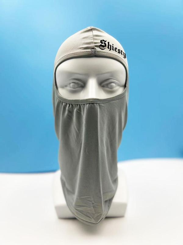 Unisex Sporty Letters Print Balaclava Mask, Trendy Soft Windproof Face Covering for Men & Women, Sun Protection Face Mask for Outdoor Activities