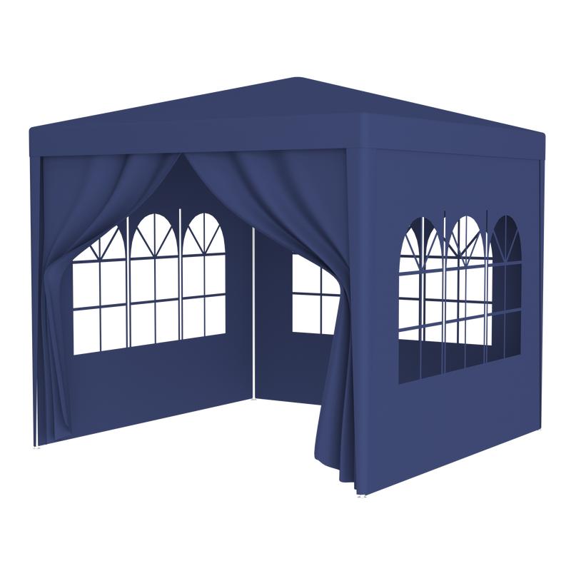 10'x10' Party Tent Outdoor Heavy Duty Gazebo Wedding Canopy + 4 Removable Walls ,Blue