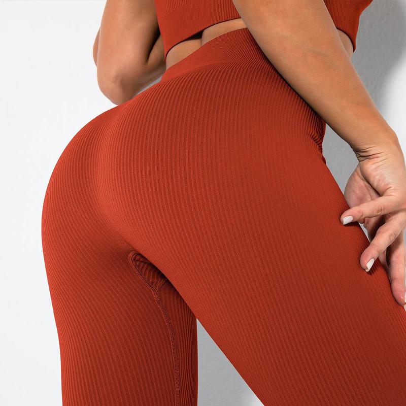 Yoga Leggings Foreign Trade New Outdoor Solid Color Stretch Tight Sports Pants Fitness Thread Trousers for Women