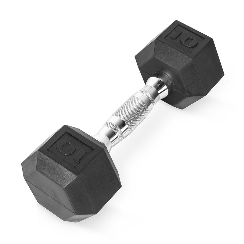 CAP Barbell, 10lb Rubber Hex Dumbbell, Single Or Pair