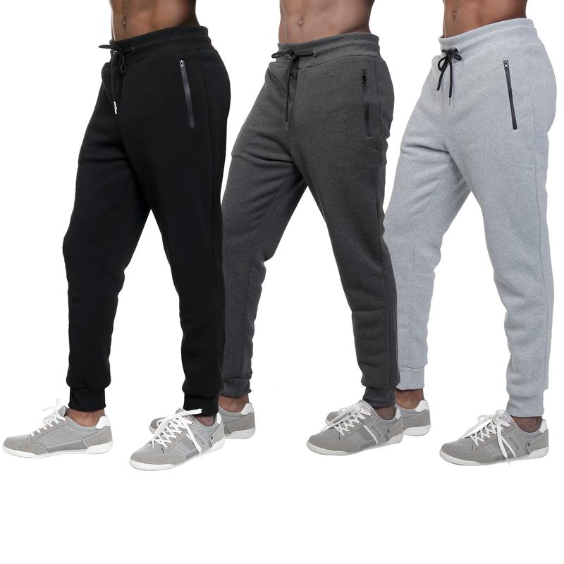 Lucky No.1 -3 Pack Men Active Athletic Workout Jogger Sweatpants for man with Zipper Pocket and Drawstring Size S-3XL -6Colors