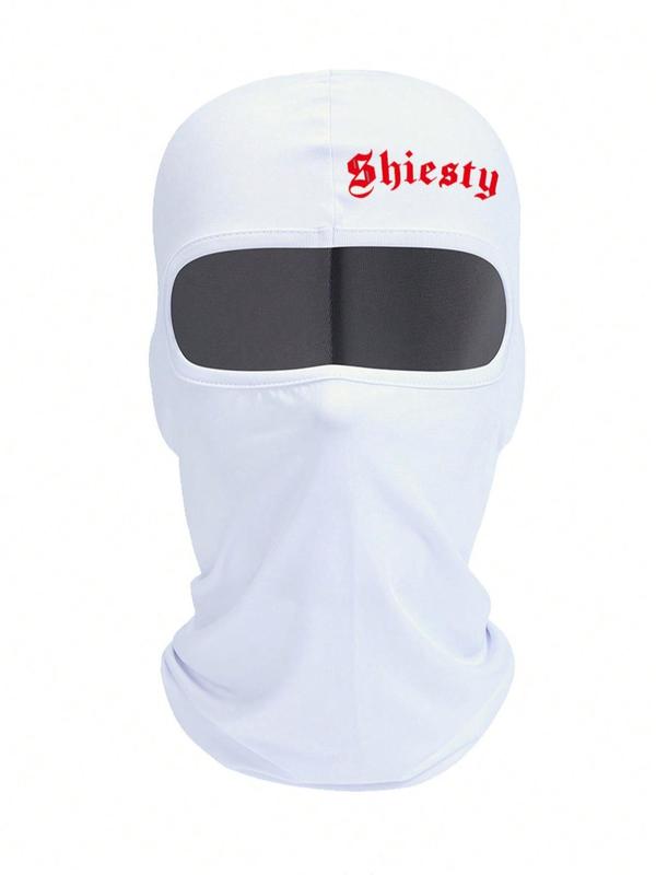 Unisex Sporty Letters Print Balaclava Mask, Trendy Soft Windproof Face Covering for Men & Women, Sun Protection Face Mask for Outdoor Activities