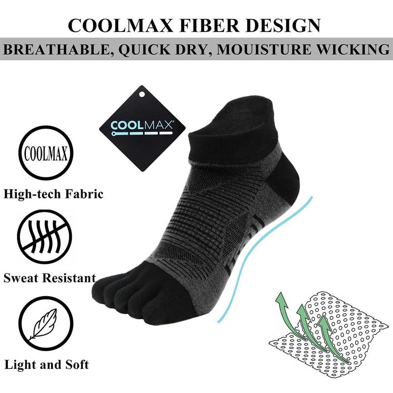 Five-finger Socks, 1 Pair Upgraded Thickened Sports Socks, High-performance Sports Invisible Toe Socks Suitable for Running, Playing Ball and Outdoor Sports