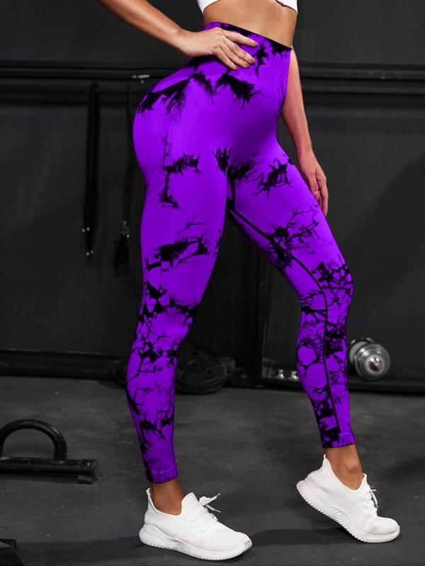 Women's Tie Dye Print High Waist Sports Gym Leggings, Sporty Comfy Skinny Pants, Workout Clothes Women, Gym Clothes Women, Fall Clothes, Sport & Outdoor Back To School Clothing for Yoga Gym Workout Running, Fall Outfits 2024, Fall Outfits, Fallfreshness