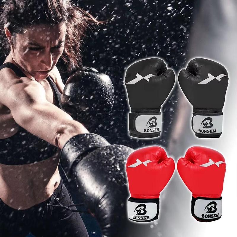 Boxing Gloves, 1 Pair PU Leather Boxing Punch Mitts, Professional Boxing Training Gloves, Martial Arts Training Gloves, for Men & Women