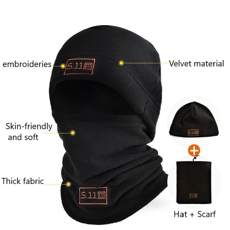 Polar Neck Gaiter & Face Mask, 1 Set Outdoor Cycling Face Mask Neck Gaiter with Beanie Hat, Balaclava Mask, Christmas Full Face Mask, Beanies Hats for Men, Winter Warm Balaclava, Outdoor Cycling Skiing Running Accessories