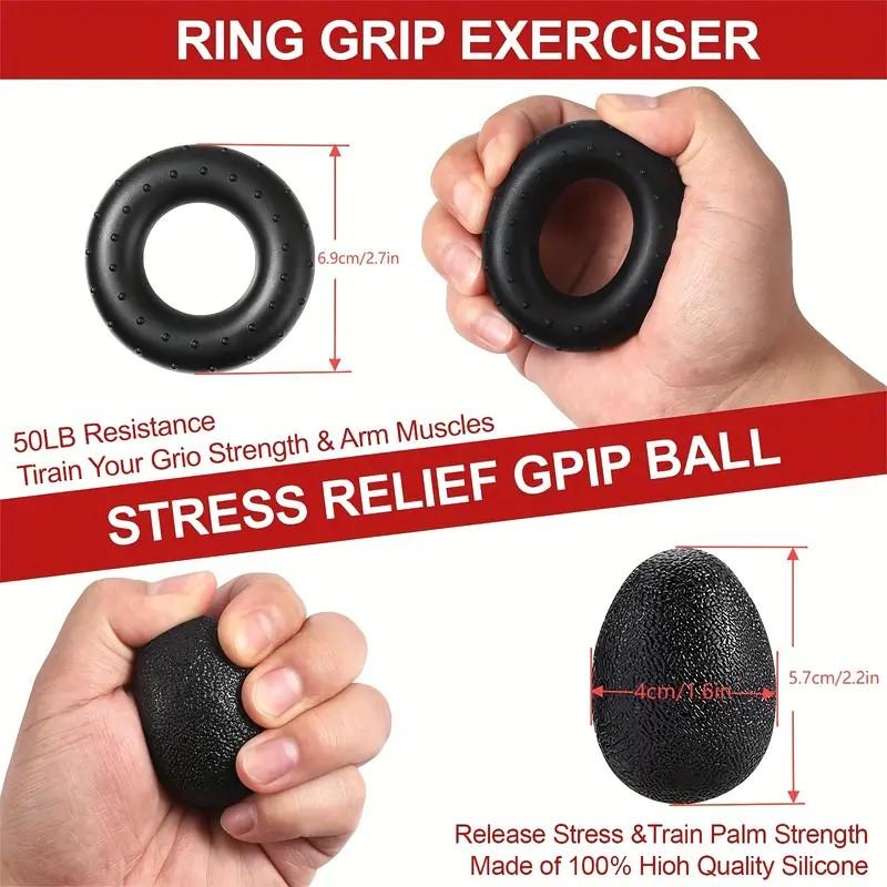 ENDUROGEAR 5-Piece Grip Strengthener Kit - Adjustable Hand Gripper, Finger Exerciser, Stress Relief Ball, & Forearm Strength Trainer