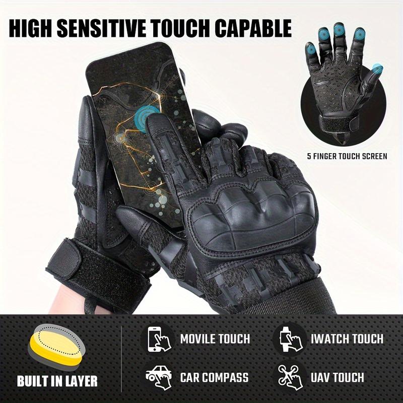 WTACTFUL Breathable Touch Screen Motorcycle Gloves With Hard Shell - Non-Slip, Comfortable Full-Finger Glove For Outdoor Sports Cycling