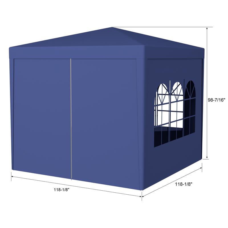 10'x10' Party Tent Outdoor Heavy Duty Gazebo Wedding Canopy + 4 Removable Walls ,Blue