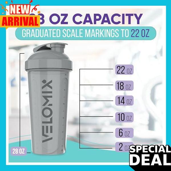 -4 PACK- 28 oz Protein Shaker Bottle for Protein Mixes - 4x Wire Whisk | Leak Proof Shaker Cups for Protein Shakes | Protein Shaker Bottle Pack | Protein Shake Cup