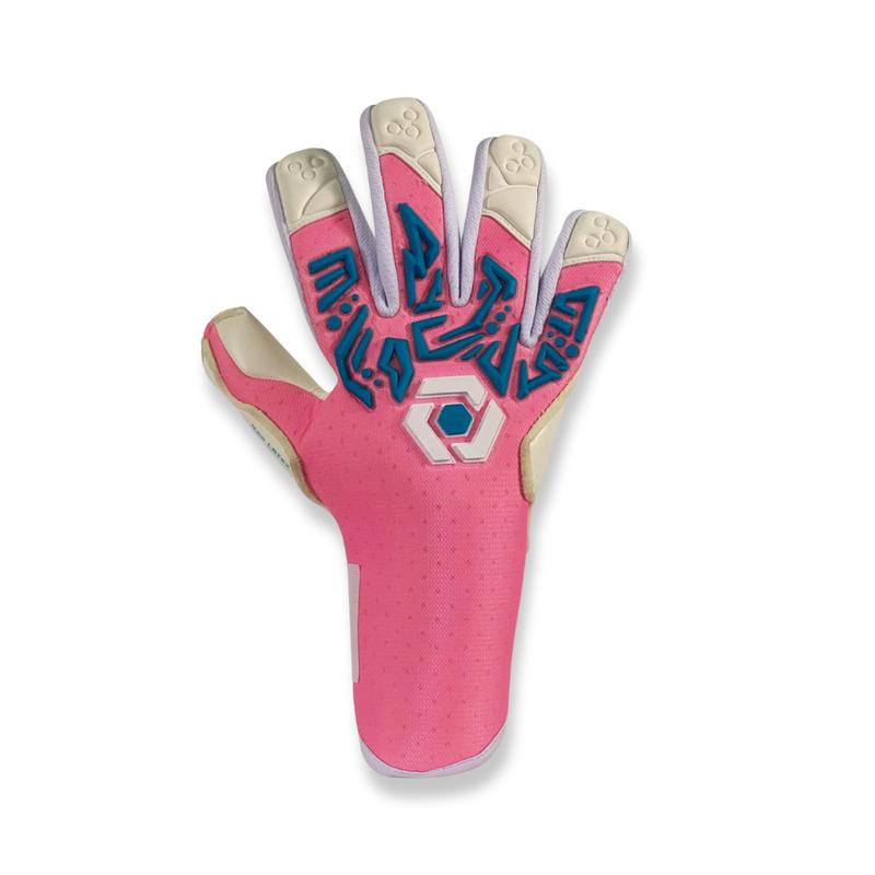 Prime Focus Goalkeeping Aura Pink Goalkeeper Gloves - Professional Quality with Negative Cut Design and Pro+ Contact Latex