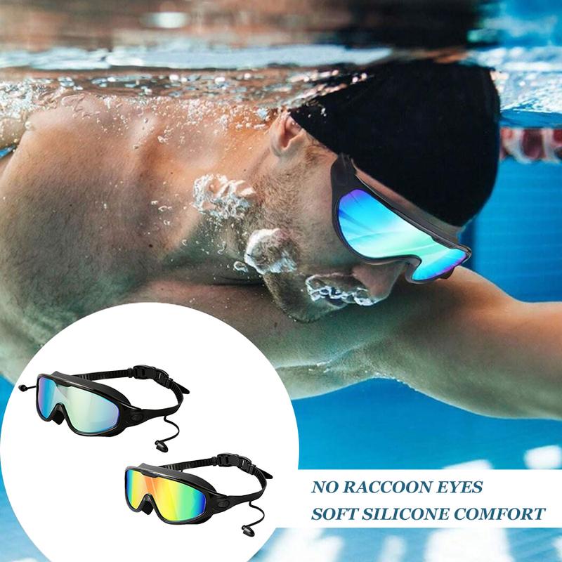 SILKWORLD Swim Goggles 1~2 Pack, Wide View Anti Fog&UV Swimming Goggles for Audlt, No Leaking Swim Glasses for Men Women Youth speedo