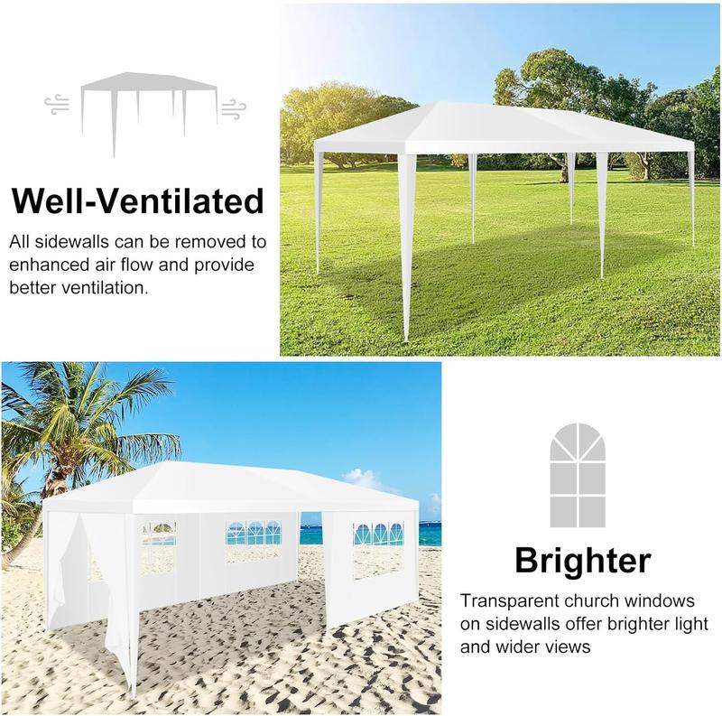 COBIZI 10'x20' Party Tent, Large Canopy Tent for Weddings, BBQ, Parties, Patio Camping Gazebo, Waterproof