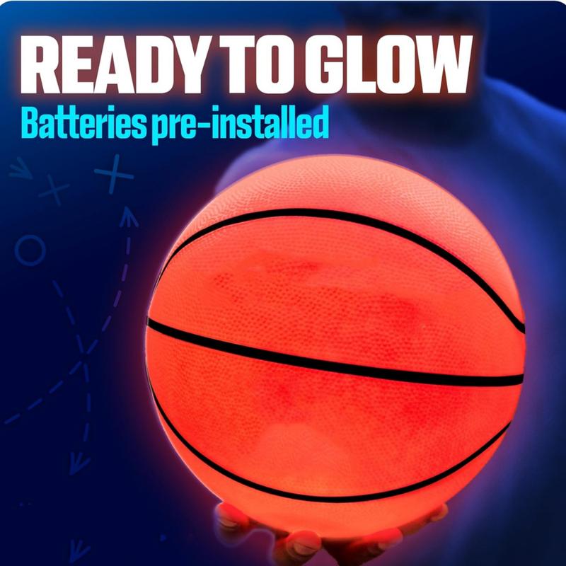 Glow in the Dark Light Up Basketball - Glowing Red Basket Ball for Night Ball Games - Sports Gear Accessories Gifts for Boys