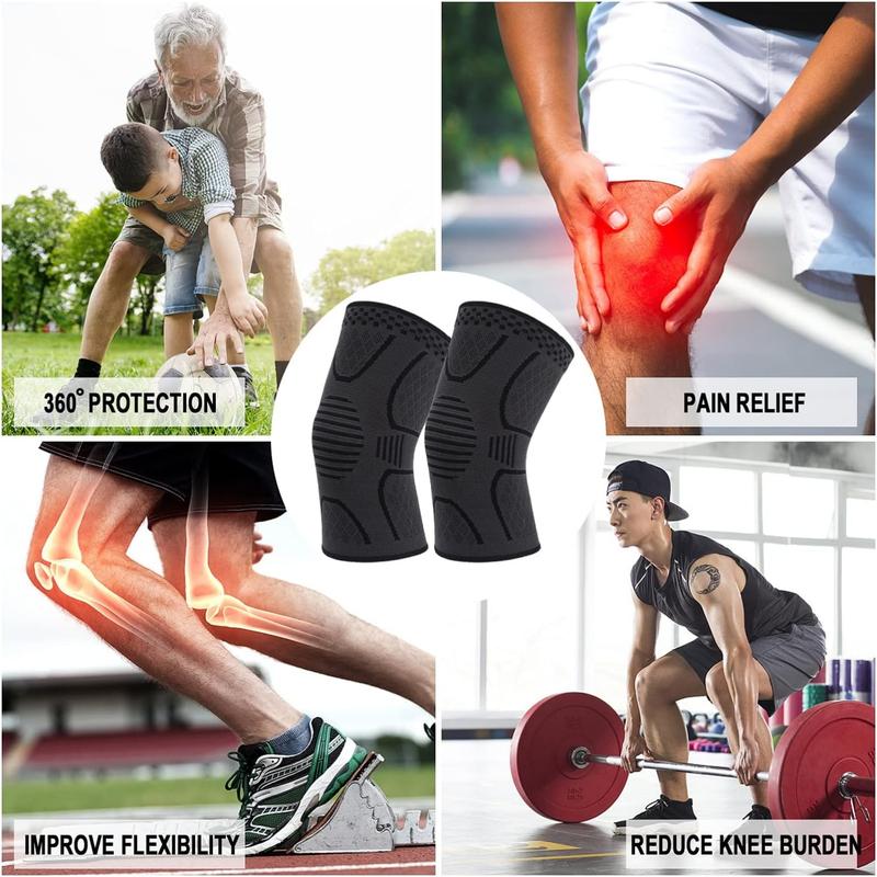 2 Pack Copper Knee Brace Knee Compression Sleeve Support for Men Women Knee Working Out Running Sport