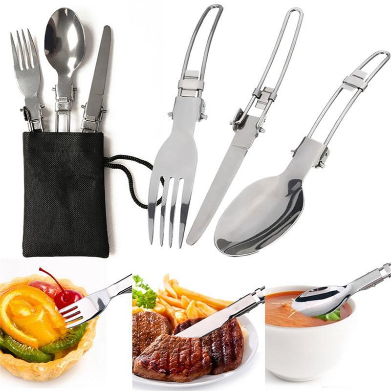 Portable Camping Pot Kit, 1 Set Outdoor Camping Kitchenware With Spoon & Fork & Cutlery & Storage Bag, Camping Kitchenware For 1-2 People