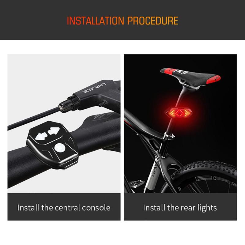 Wireless Remote Control Bicycle Tail Light, Usb Rechargeable Waterproof Bike Tail Light with Horn, Bicycle Accessories for Outdoor Cycling