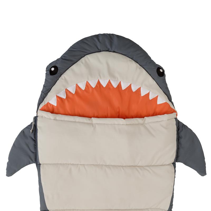 Outdoor Gear Finn the Shark Kid's Sleeping Bag - Navy Gray (youth size 65 in. x 24 in.)