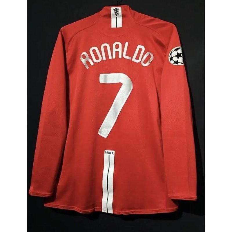 0708 Red Devils jersey, Champions League version, home 7 Cristiano Ronaldo short sleeved retro football jersey, customized for Rooney Giggs team uniform