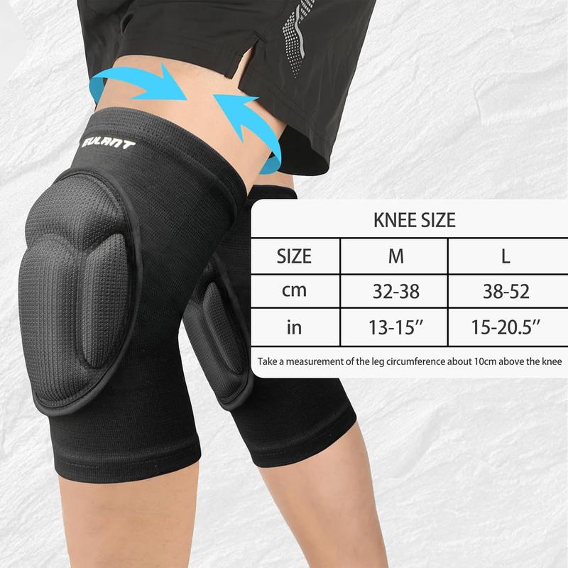 Knee Pads with Thickened SBR Pad Sports Knee Support Sleeve Anti-Slip Wrestling Knee Braces for Adult Teenagers Knee Protector for Pain Relief, Workout,Snowboarding,Volleyball,Soccer1 Pair