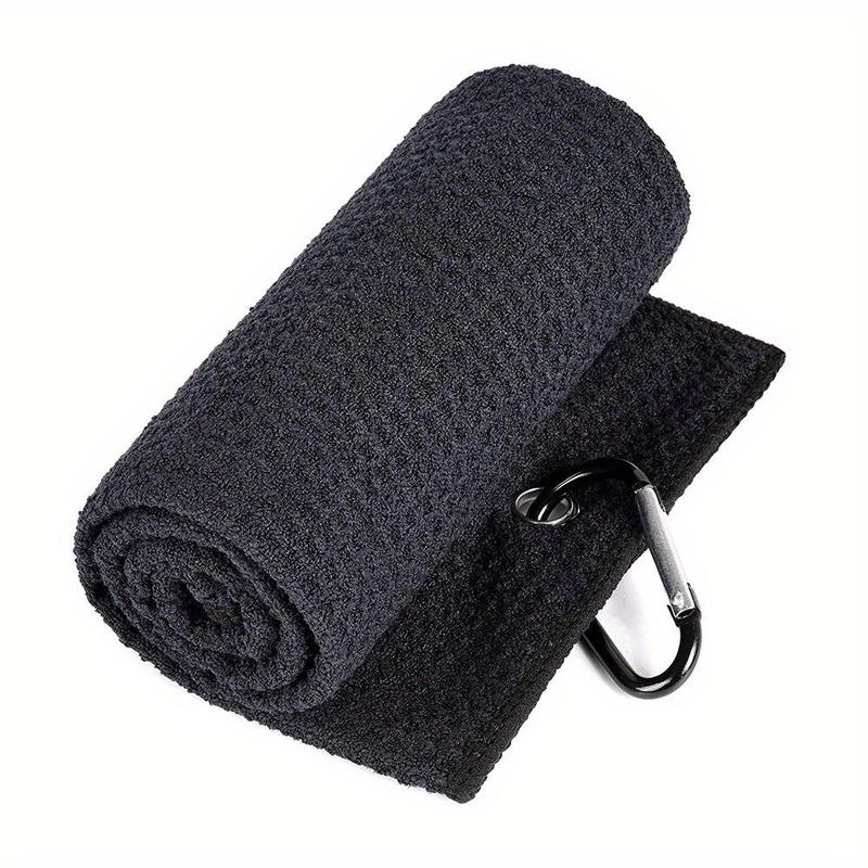 30*50cm Waffle Pattern Golf Towel with Carabiner Clip, Hook Design Golf Accessories for Men