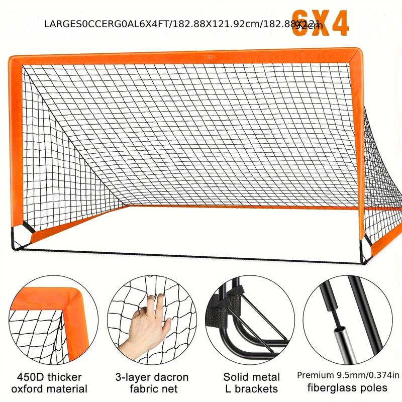 The 6*4 goal set includes 1 black goal, a No. 4 football, a pump, an agility ladder and a logo disc