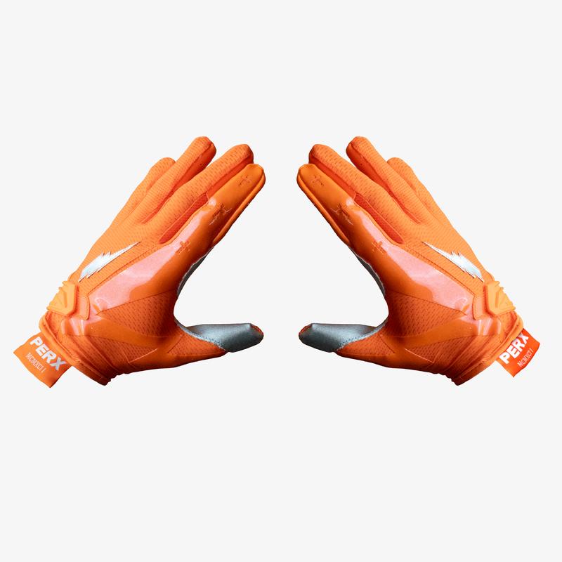 PERX Genesis Football Gloves - White Black Orange