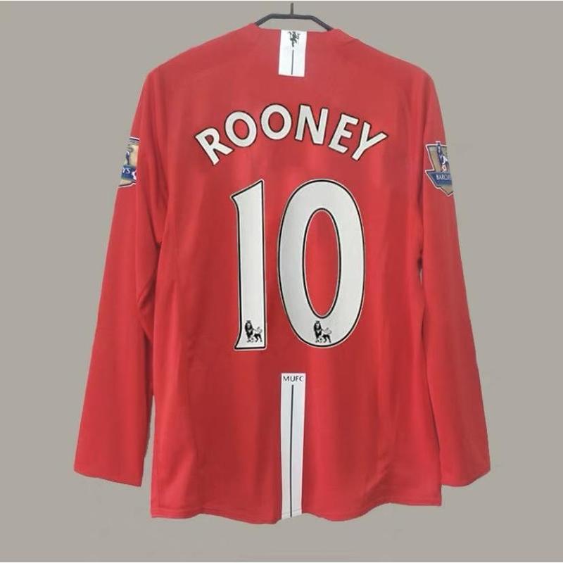 0708 Red Devils jersey, Champions League version, home 7 Cristiano Ronaldo short sleeved retro football jersey, customized for Rooney Giggs team uniform