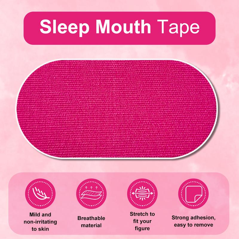 Pink Mouth Tape - (30 Strips) Breathable Mouth Tape for Sleep & Recovery.  Soft Medical Grade, Gentle Adhesive Breathable Mouth Tape for Sports