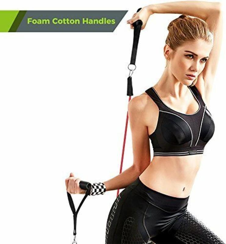 11 PCS Resistance Band Set Yoga Pilates Abs Exercise Fitness Tube Workout Bands