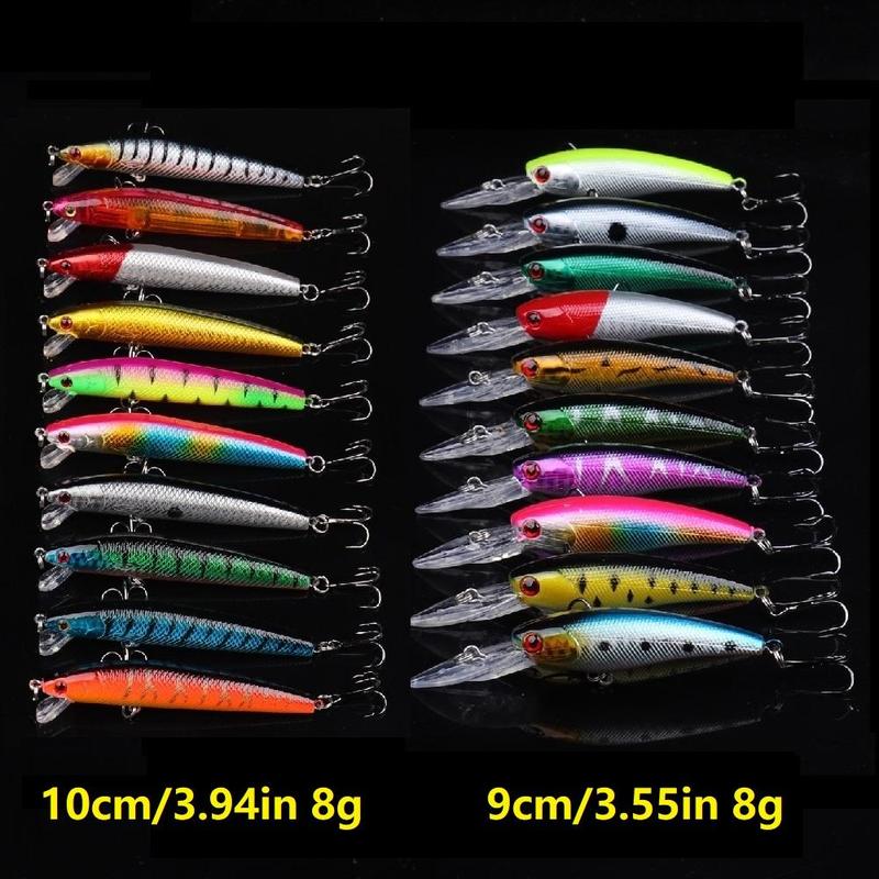 Artificial Fishing Lure, 20pcs set Mixed Color Topwater Fishing Lure with Hook, Fishing Accessories for Outdoor Fishing