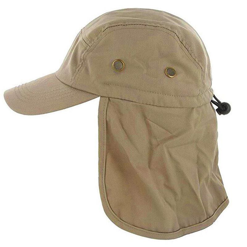 US UV Sun Protect Cap Safari Hike Camping Neck Cover Ear Flap Fishing Hat