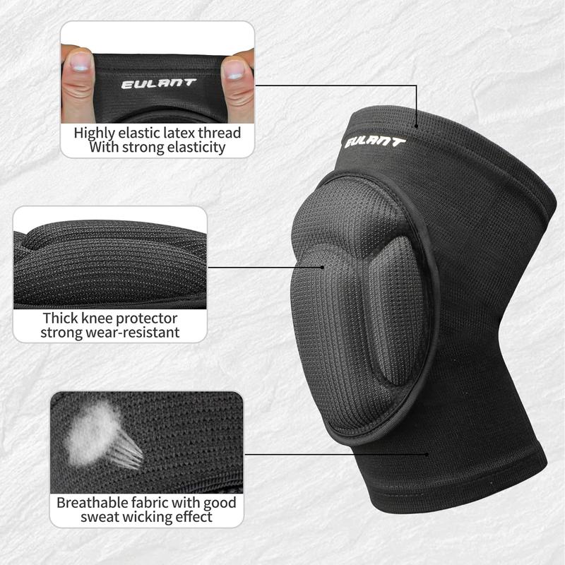 Knee Pads with Thickened SBR Pad Sports Knee Support Sleeve Anti-Slip Wrestling Knee Braces for Adult Teenagers Knee Protector for Pain Relief, Workout,Snowboarding,Volleyball,Soccer1 Pair