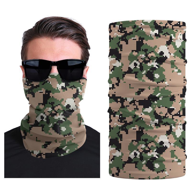 Camo Print Cycling Tube Bandana Mask, 1 Count Versatile Breathable Neck Gaiter, Windproof Tube Headscarf For Men & Women