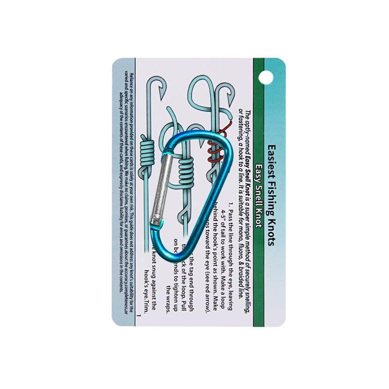 Fishing Knots Guide with Mini Carabiner, 1 Set 12 Simple Fishing Knots Waterproof Guide , Professional Fishing Supplies, Perfect for Beginners