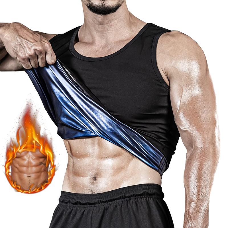 Men's Sauna Shapewear Waist Trainer Heat Trapping Vest Pullover Sleeveless Sauna Shirts Workout Tank Top for Men Compression Fitness