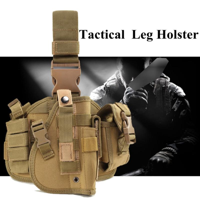 Tactical Molle Drop Leg Adjustable Pistol Holster Thigh Gun Hunting Waist Bag US