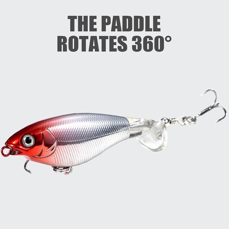 Artificial Fishing Lure with Hook, Spiral Propeller Design Fishing Bait, Floating Hard Bait, Noise Fishing Lure For Outdoor Fishing