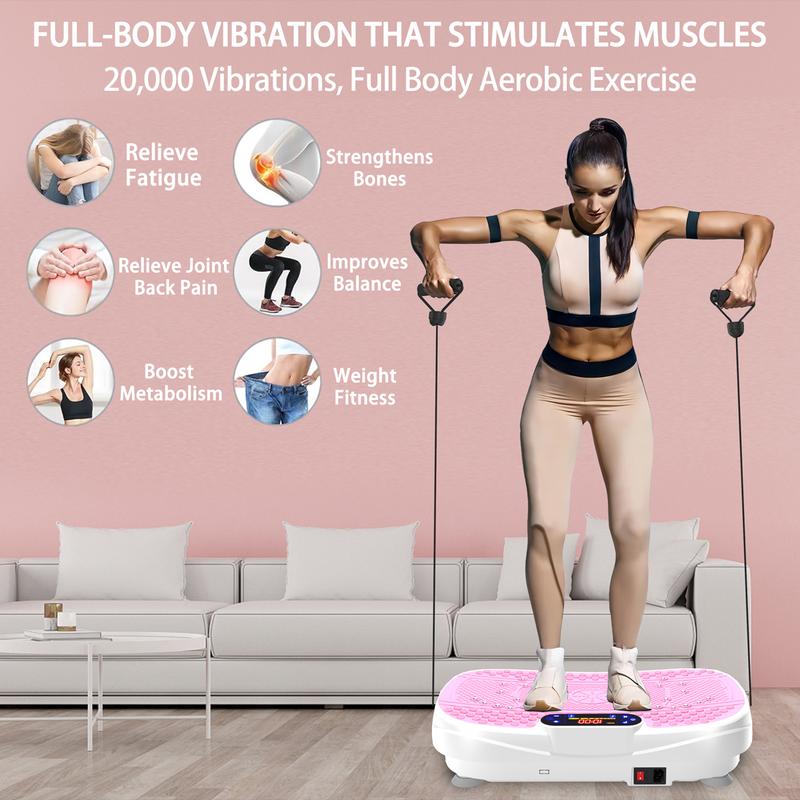 330LBS Vibration Plate Exercise Machine Whole Body Workout Vibration Fitness Platform for Home Fitness with Remote Control