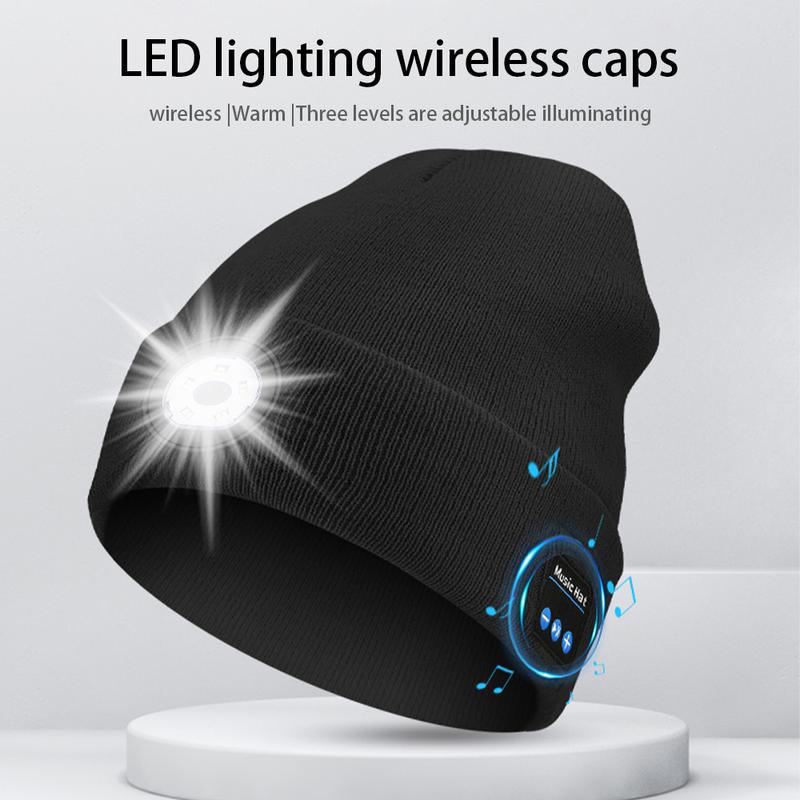 Bluetooth Music Sports Cap-Three-speed Light Source Illumination Support Night Running-Rechargeable and Water-soft Skin-friendly