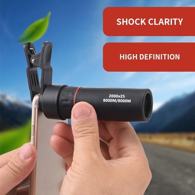 2000*25 Monocular, High Power Monocular, Night Vision Monocular for Smartphone, Monocular for Hunting Wildlife Bird Watching Travel Camping Hiking