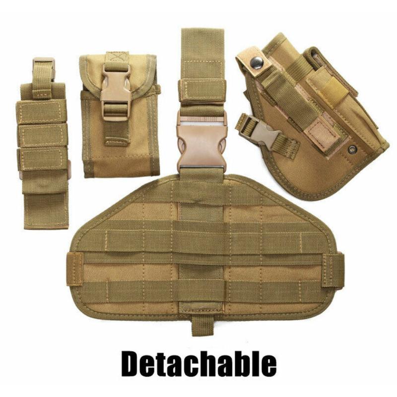 Tactical Molle Drop Leg Adjustable Pistol Holster Thigh Gun Hunting Waist Bag US