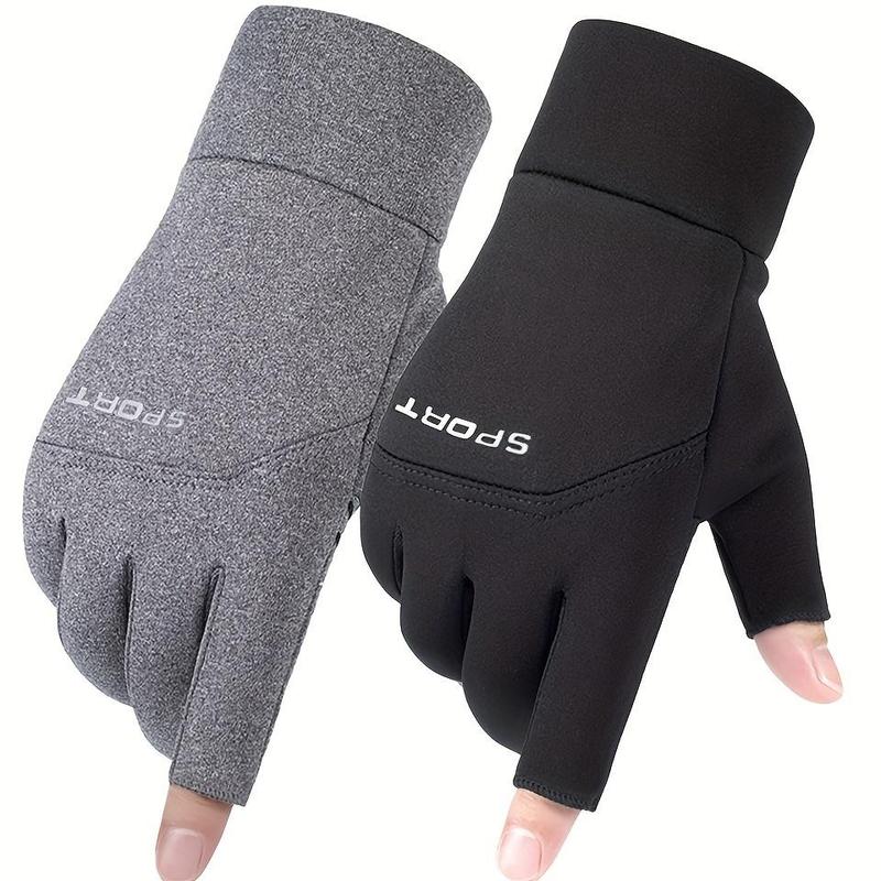 Unisex's Letter Pattern Non-slip Sports Gloves, Sporty Breathable Comfortable Gloves for Men & Women, Outdoor Sports Gloves for Fishing, Cycling, Running