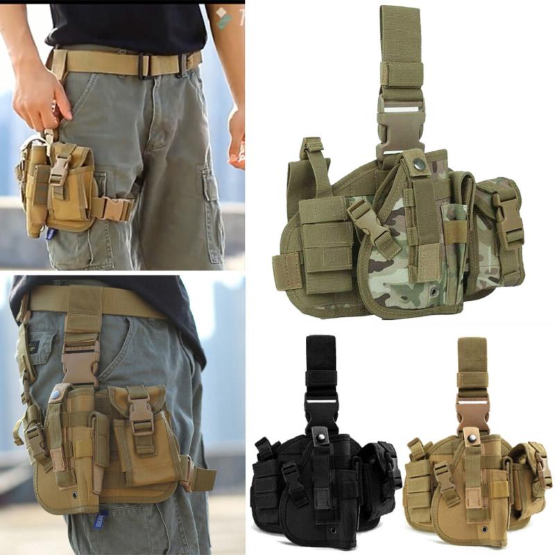 Tactical Molle Drop Leg Adjustable Pistol Holster Thigh Gun Hunting Waist Bag US