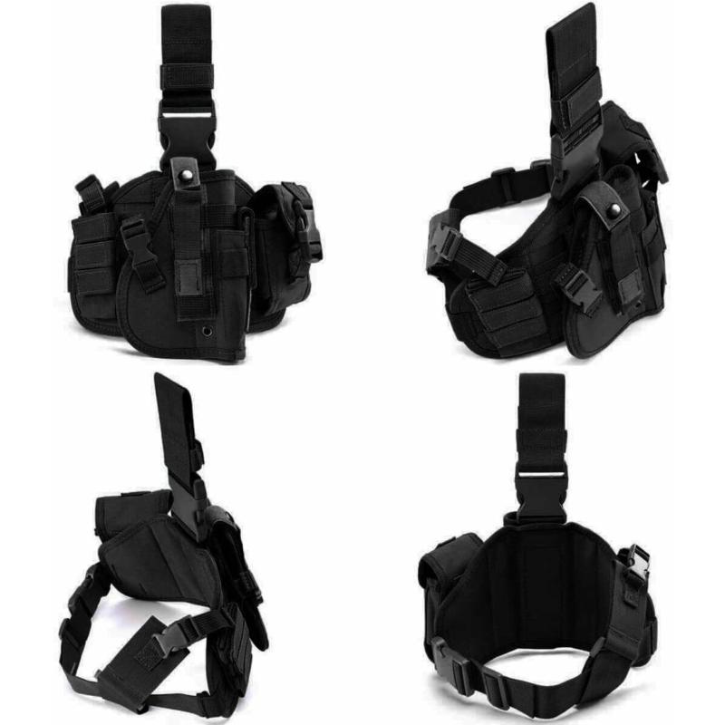 Tactical Molle Drop Leg Adjustable Pistol Holster Thigh Gun Hunting Waist Bag US