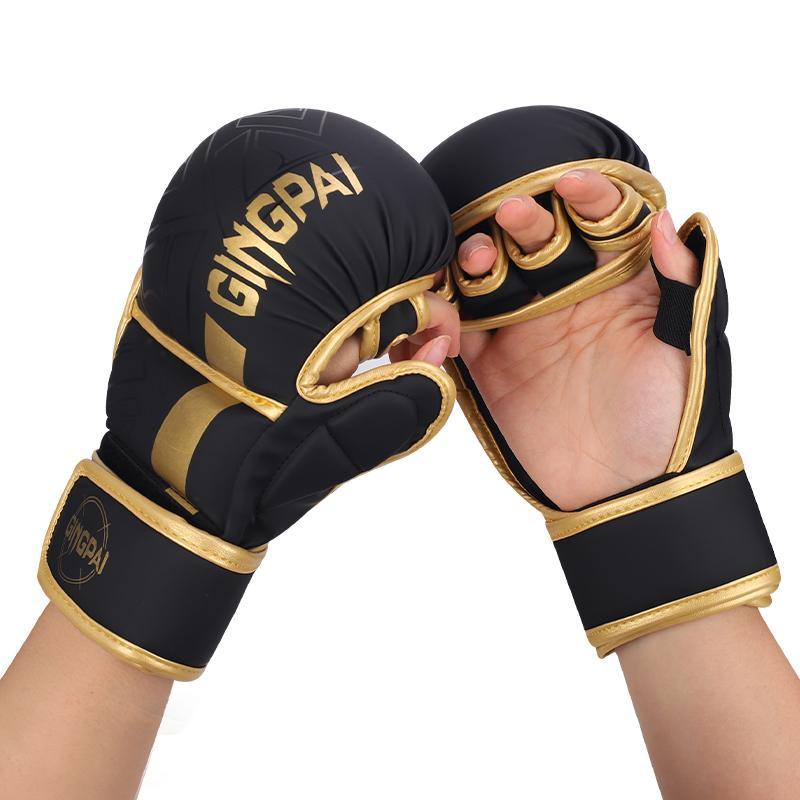 Half Finger Boxing Gloves, 1 Pair Professional Training Muay Thai Fighting Gloves, UFC Finger Gloves for Adults, Boxing & Martial Arts Equipment